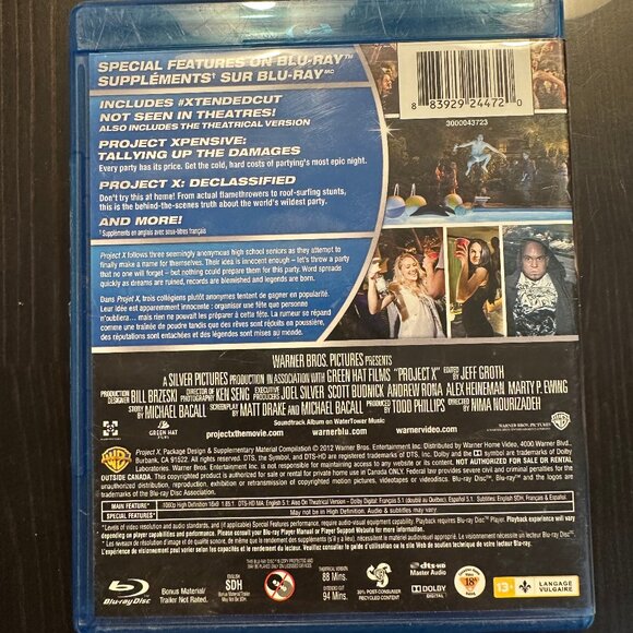Project X (2012) Blu-ray Movie – Extended Cut + Theatrical Cut | Bilingual - Picture 2 of 3